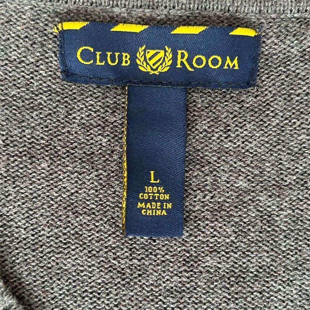 Club Room Men's Cable Knit V-Neck Sweater Vest Gray Size L - Picture 3 of 9